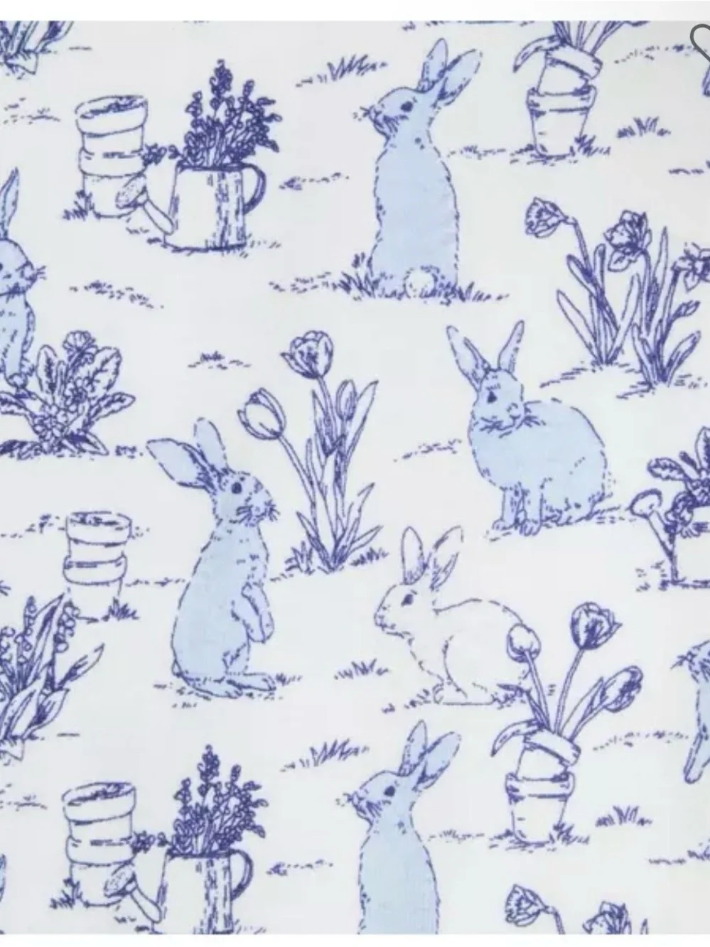 Janie and Jack White Footed Pajama with Light Blue Toile Print